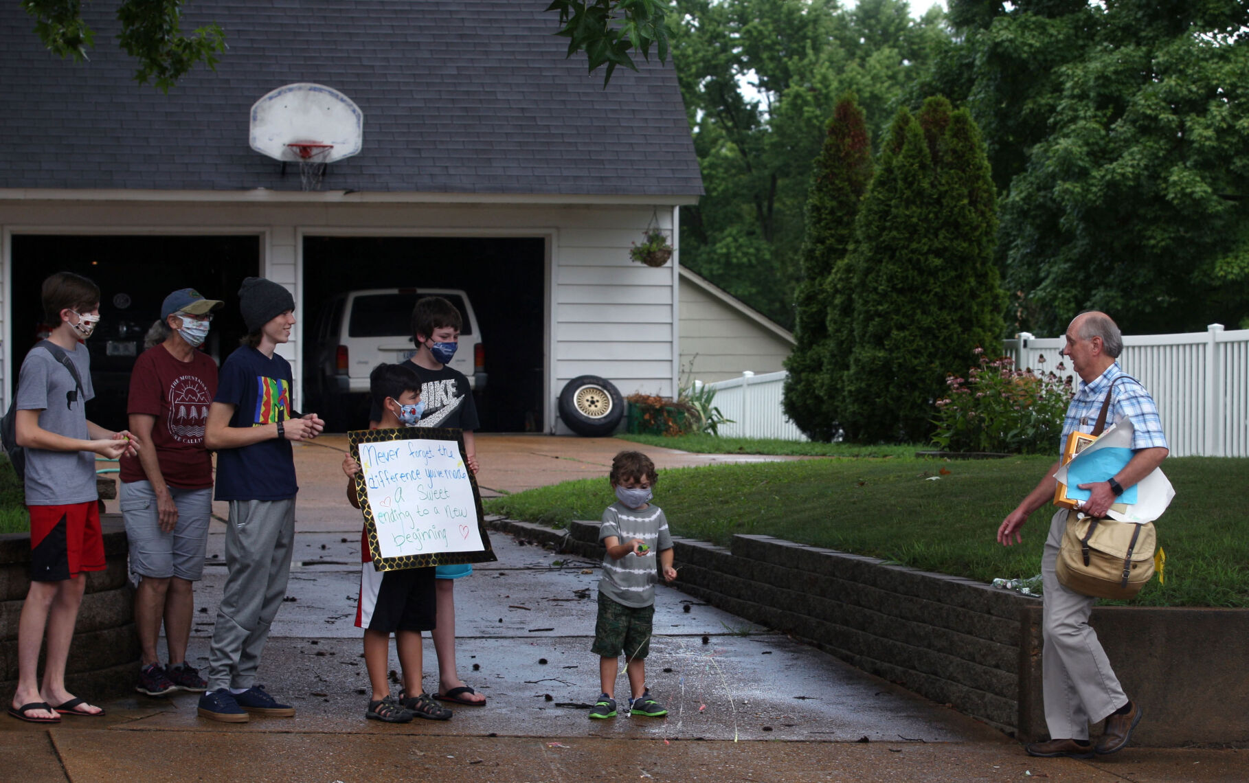 A child pops off confetti